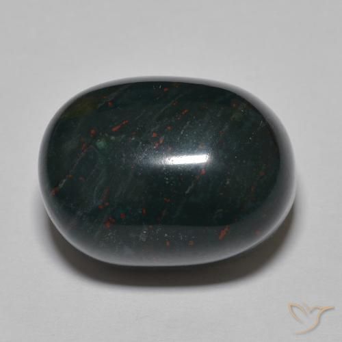 25.05ct 天然 青みがかったグリーン ブラッドストーン, 楕円形, オペーク