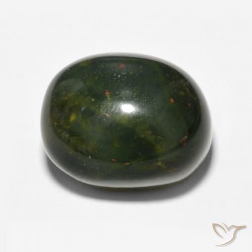 13.69ct 天然 ミディアムグリーン ブラッドストーン, 楕円形, オペーク
