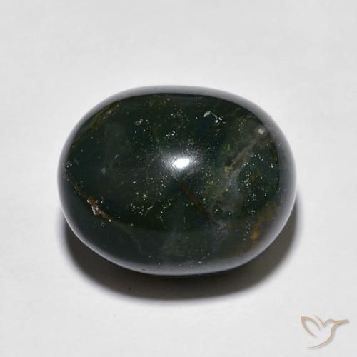 12.81ct 天然 ディープグリーン ブラッドストーン, 楕円形, オペーク