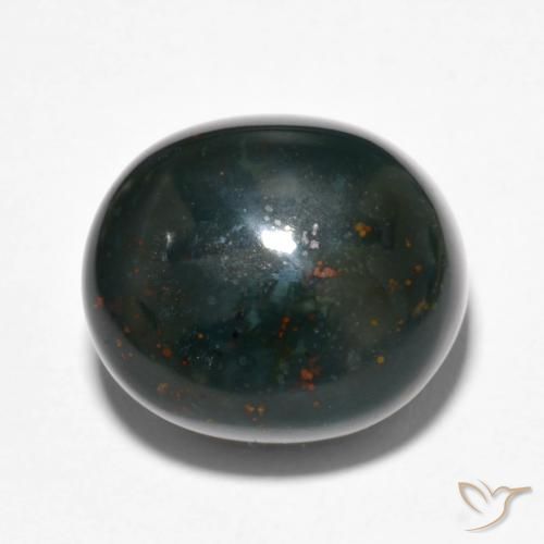 15.81ct 天然 ディープグリーン ブラッドストーン, 楕円形, オペーク