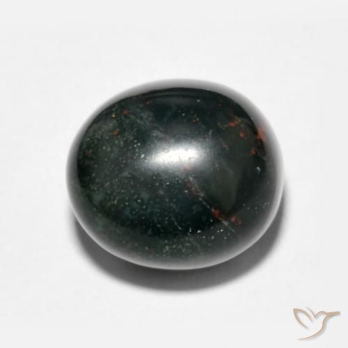 7.15ct 天然 ダークグリーン ブラッドストーン, 楕円形, オペーク