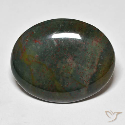 36.25ct 天然 緑と赤 ブラッドストーン, 楕円形, オペーク
