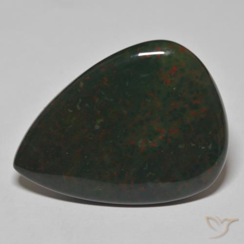 41.55ct 天然 緑と赤 ブラッドストーン, 洋梨の形, オペーク