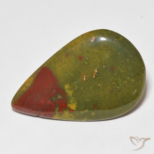 13.94ct 天然 マルチカラー ブラッドストーン, 洋梨の形, オペーク