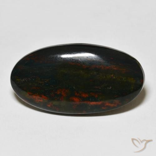 28.60ct 天然 マルチカラー ブラッドストーン, 楕円形, オペーク