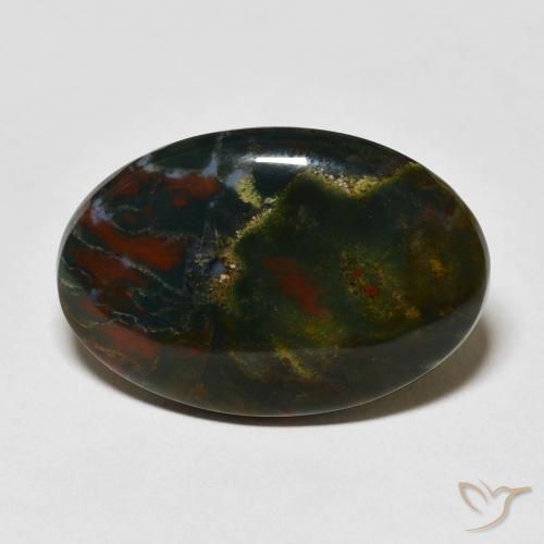 16.79ct 天然 マルチカラー ブラッドストーン, 楕円形, オペーク