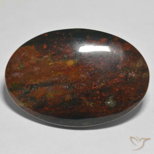44.08ct 天然 マルチカラー ブラッドストーン, 楕円形, オペーク