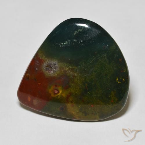 38.95ct 天然 ダークグリーン ブラッドストーン, 洋梨の形, オペーク