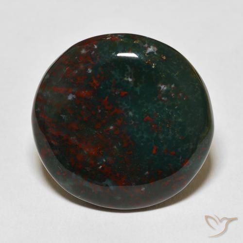 22.52ct 天然 緑と赤 ブラッドストーン, ラウンド, オペーク