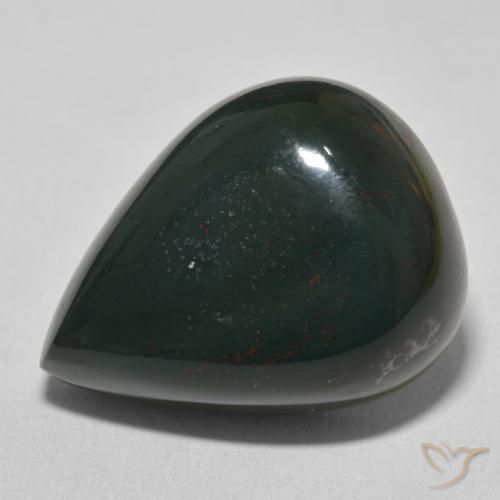 24.30ct 天然 緑と赤 ブラッドストーン, 洋梨の形, オペーク