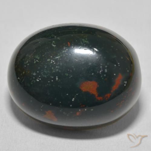 32.22ct 天然 ダークグリーン ブラッドストーン, 楕円形, オペーク