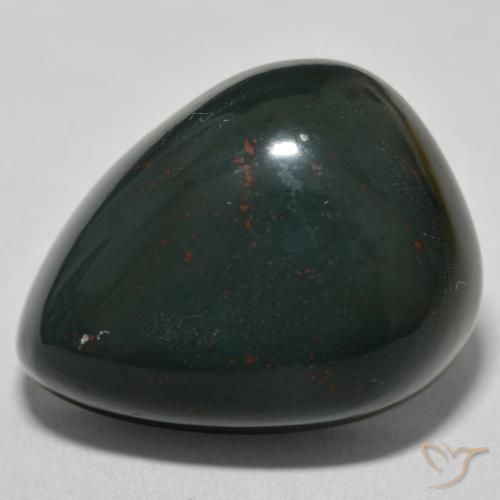 29.36ct 天然 ダークグリーン ブラッドストーン, 洋梨の形, オペーク