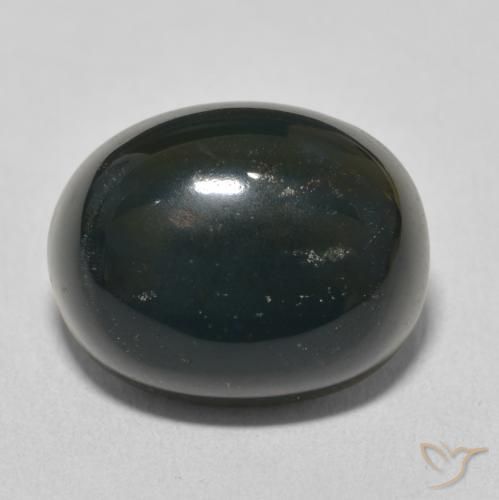 12.03ct 天然 ディープグリーン ブラッドストーン, 楕円形, オペーク