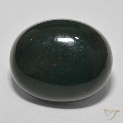 15.68ct 天然 青みがかったグリーン ブラッドストーン, 楕円形, オペーク