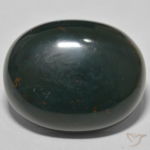 53.44ct 天然 ミディアムダークグリーン ブラッドストーン, 楕円形, オペーク