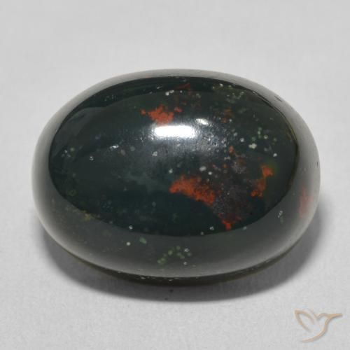 12.48ct 天然 マルチカラーグリーン ブラッドストーン, 楕円形, オペーク