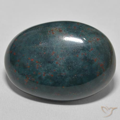30.84ct 天然 マルチカラーグリーン ブラッドストーン, 楕円形, オペーク