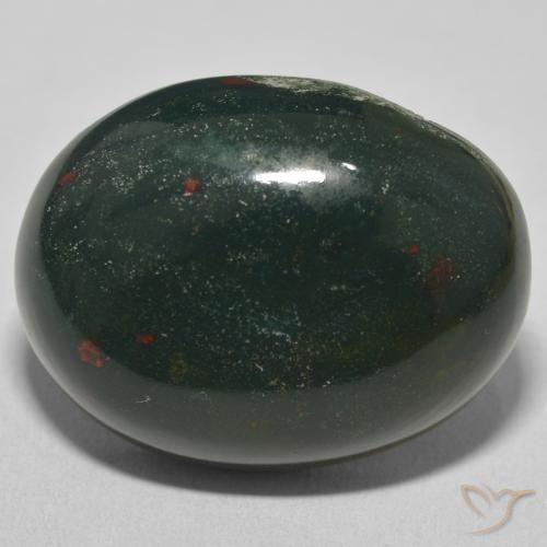 33.61ct 天然 ダークグリーン ブラッドストーン, 楕円形, オペーク