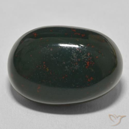 21.39ct 天然 ダークグリーン ブラッドストーン, 楕円形, オペーク