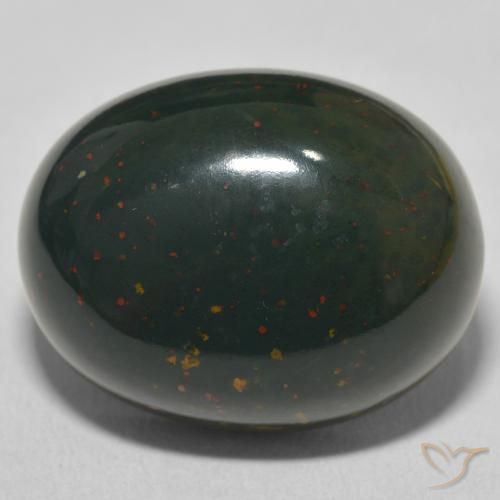 28.01ct 天然 ディープグリーン ブラッドストーン, 楕円形, オペーク