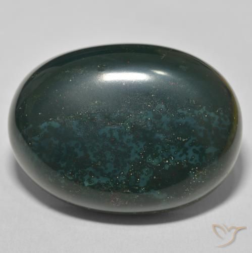 76.31ct 天然 ダークグリーン ブラッドストーン, 楕円形, オペーク