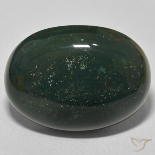 30.57ct 天然 マルチカラーグリーン ブラッドストーン, 楕円形, オペーク