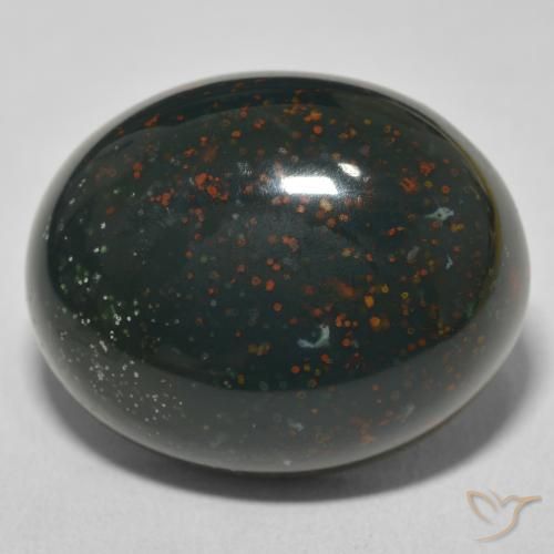 27.95ct 天然 マルチカラーグリーン ブラッドストーン, 楕円形, オペーク