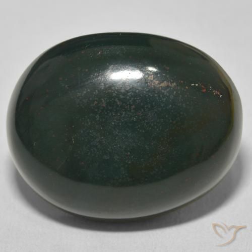 26.46ct 天然 ディープグリーン ブラッドストーン, 楕円形, オペーク