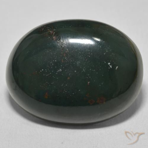 23.59ct 天然 ダークグリーン ブラッドストーン, 楕円形, オペーク