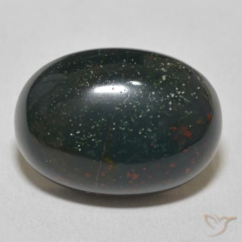 16.56ct 天然 フォレストグリーン ブラッドストーン, 楕円形, オペーク
