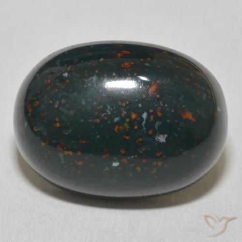 19.08ct 天然 フォレストグリーン ブラッドストーン, 楕円形, オペーク