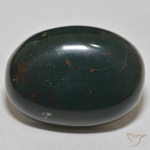 102.70ct 天然 ダークグリーン ブラッドストーン, 楕円形, オペーク