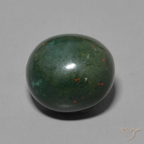 6.59ct 天然 緑と赤 ブラッドストーン, 楕円形, オペーク