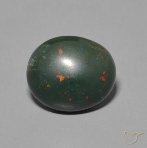 2.25ct 天然 緑と赤 ブラッドストーン, 楕円形, オペーク