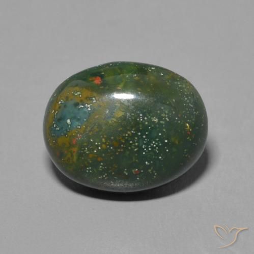3.32ct 天然 アーシーグリーン ブラッドストーン, 楕円形, オペーク
