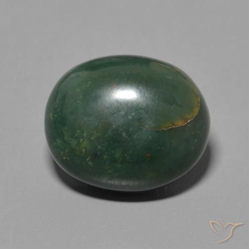 5.96ct 天然 ミディアムグリーン ブラッドストーン, 楕円形, オペーク