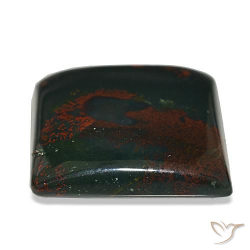 19.71カラットの天然マルチカラーグリーンブラッドストーン（19.5×19 mm・四角）