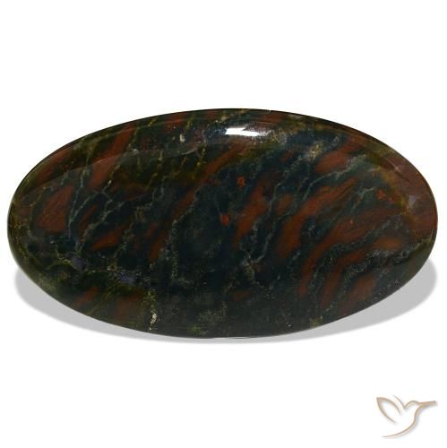 29.47ct グリーン ブラッドストーン, 楕円形, オペーク