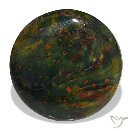 22.49ct グリーン ブラッドストーン, ラウンド, オペーク