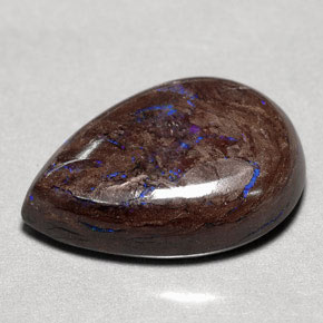 14.97カラットの天然マルチカラーボルダーオパール（20.2×15.1 mm・洋梨の形）