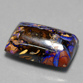 6.50カラットの天然マルチカラーボルダーオパール（14×9.1 mm・バゲット）