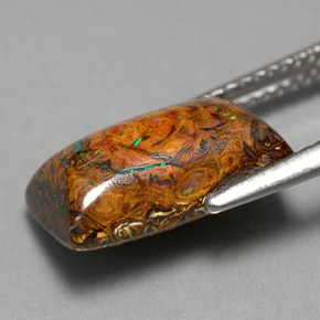 5.30カラットの天然マルチカラーボルダーオパール、バゲット、オペーク