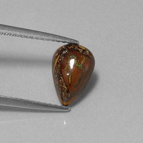1.88カラットの天然マルチカラーボルダーオパール（9.8×6.5 mm・洋梨の形）