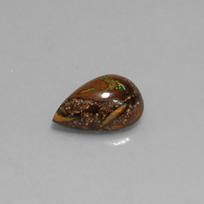 1.88カラットの天然マルチカラーボルダーオパール（9.8×6.5 mm・洋梨の形）