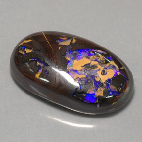 14.18カラットの天然マルチカラーボルダーオパール（20×12.6 mm・オーバルカット）