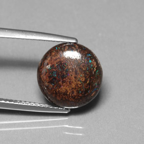 4.97カラットの天然マルチカラーボルダーオパール（12.00 mm・ラウンドカット）