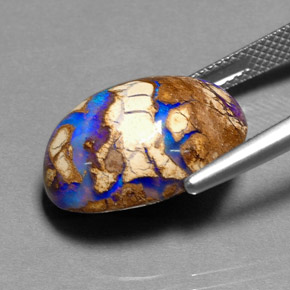 11.68カラットの天然マルチカラーボルダーオパール（18.3×13.3 mm・オーバルカット）