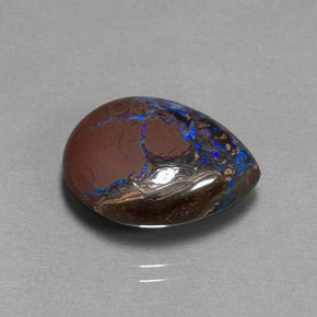 10.37カラットの天然マルチカラーボルダーオパール（16.6×13.4 mm・洋梨の形）