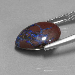10.37カラットの天然マルチカラーボルダーオパール（16.6×13.4 mm・洋梨の形）