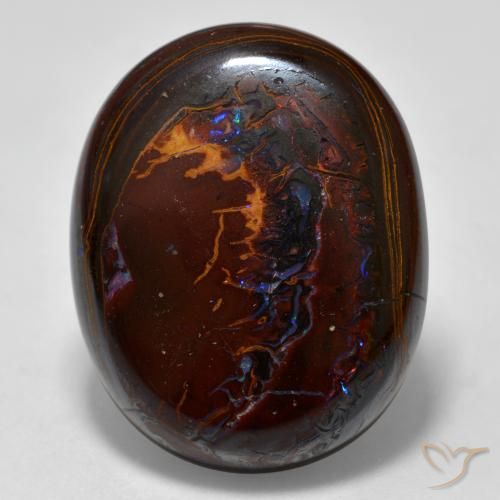 28.58ct 天然 マルチカラー ボルダーオパール, 楕円形, オペーク